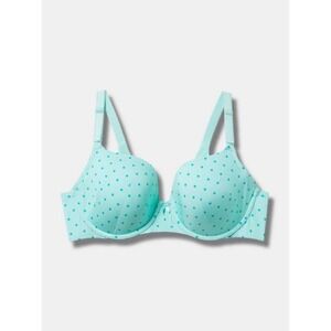 Torrid 48DD Perfect Coverage‎ Lightly Lined Smooth Bra Mint Polka Dot Underwire